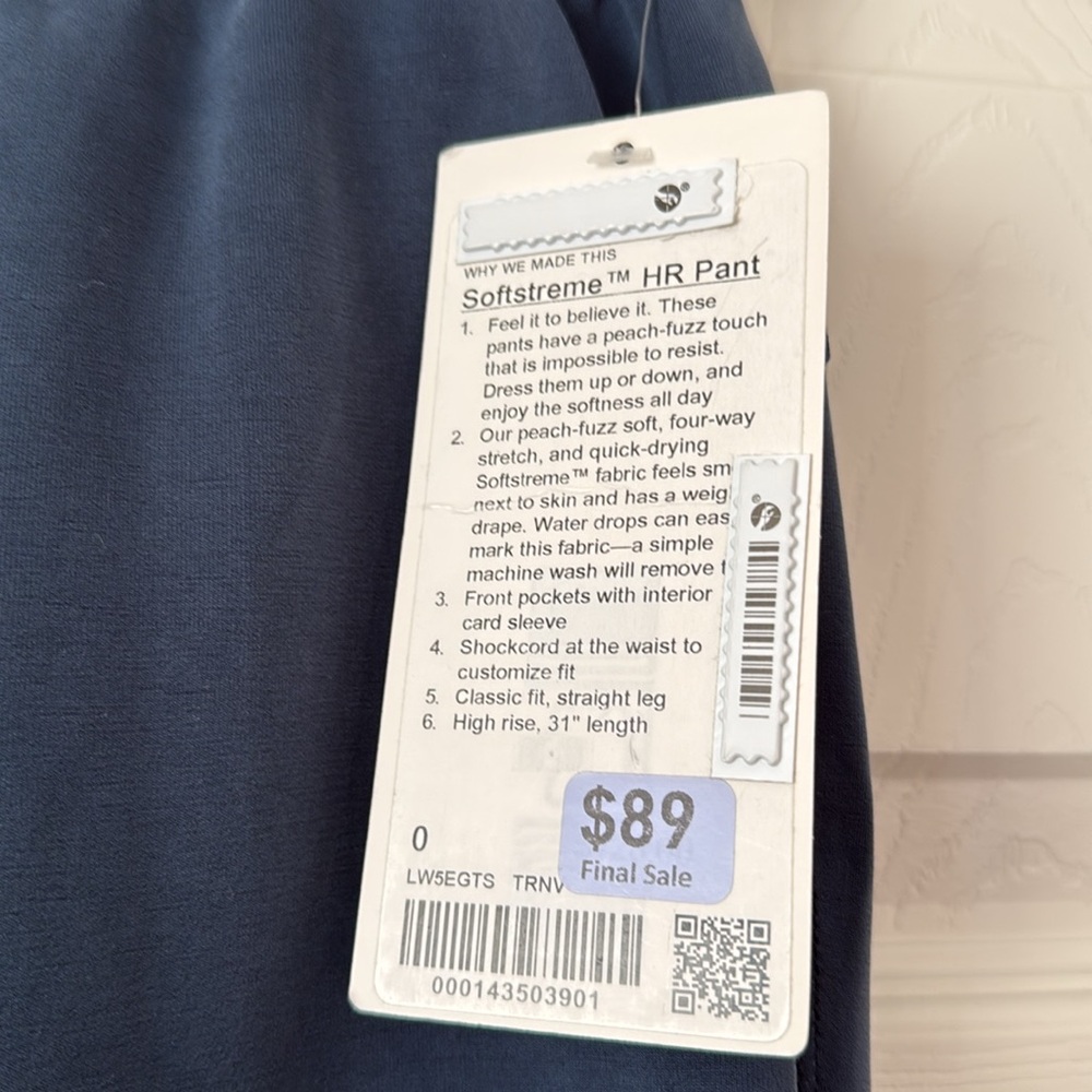 Lululemon Softstreme High-Rise Pant
True Navy Size：0 NWT - Picture 7 of 9